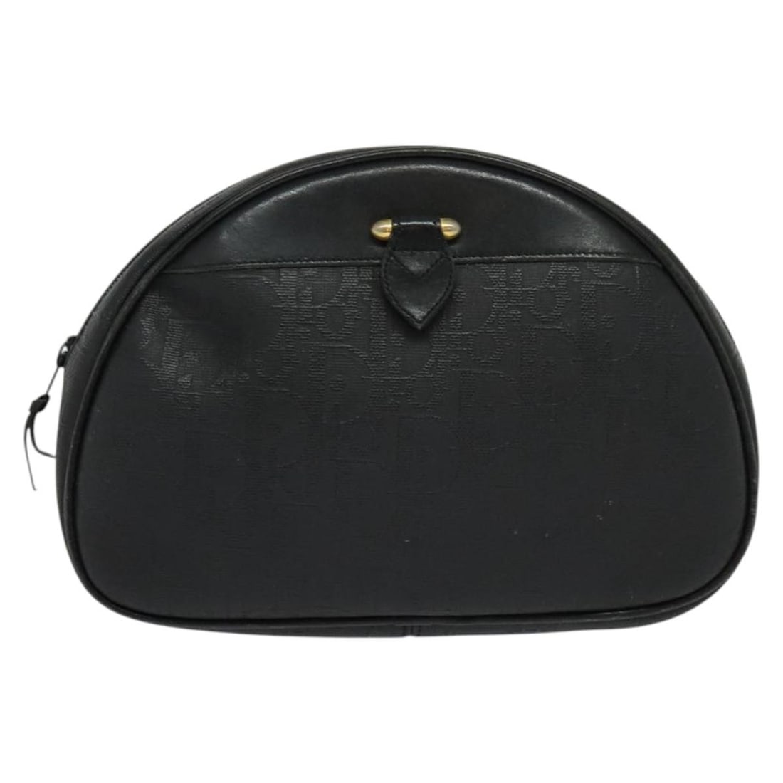 Vintage Trotter Black Christian Dior Pouch Clutch Bag: Vintage Trotter Black Christian Dior Pouch Clutch Bag This Christian Dior vintage Trotter pouch features a classic black exterior with visible signs of wear including rubbing, out-of-shape areas, and