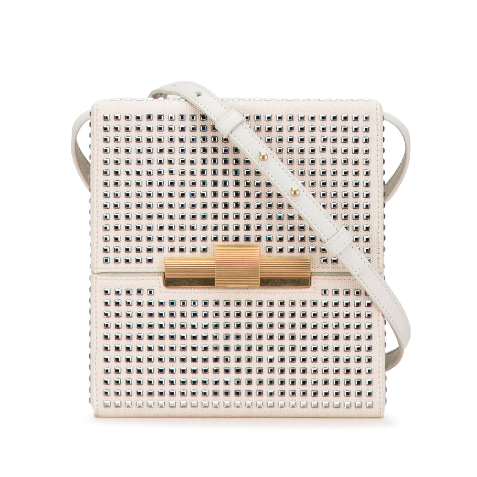 Bottega Veneta Crystal Embellished Daisey Crossbody Bag Brown: Bottega Veneta Crystal Embellished Daisey Crossbody Bag Brown This Bottega Veneta Crystal Embellished Canvas Daisey Crossbody is a sophisticated accessory that showcases a stunning crystal-embellished