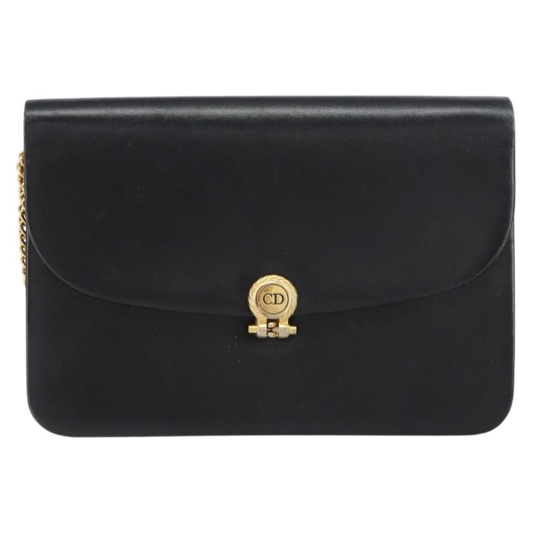 Vintage Christian Dior Black Flap Chain Shoulder Bag: Vintage Christian Dior Black Flap Chain Shoulder Bag This Christian Dior vintage chain flap shoulder bag features a classic black design and is crafted for female use. The bag is pre-owned and in good