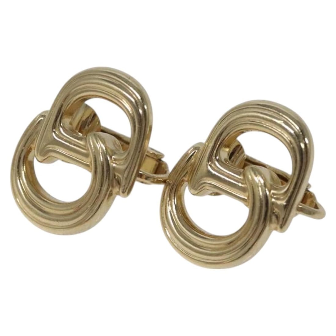 Gold Tone Clip Earrings with CD Logo by Christian Dior: Gold Tone Clip Earrings with CD Logo by Christian Dior These Christian Dior clip earrings feature the iconic CD logo in a gold tone. Designed for women, they are in excellent condition and offer a cla