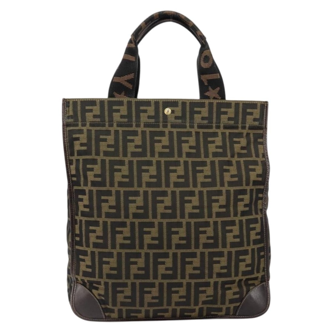 Black Fendi Tote Bag with Zucca Pattern: Black Fendi Tote Bag with Zucca Pattern This pre-owned Fendi Zucca tote bag in black features the iconic Fendi pattern and is designed for women. The handbag is in good condition with visible signs of