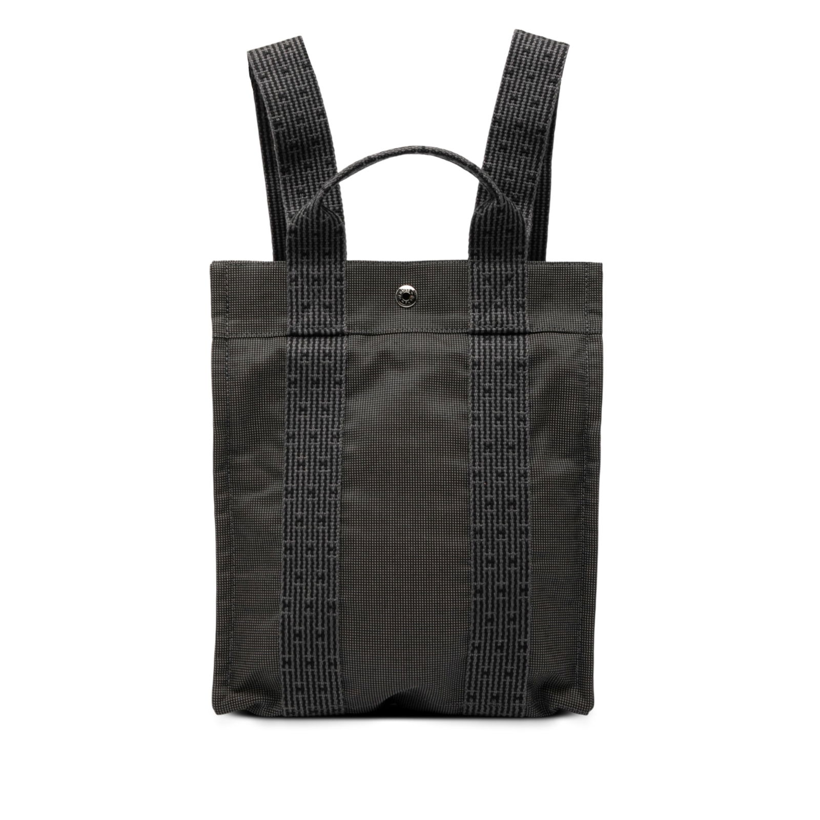 Gray Fabric Herline PM Backpack by Hermes with Adjustable Straps (1 of 7)