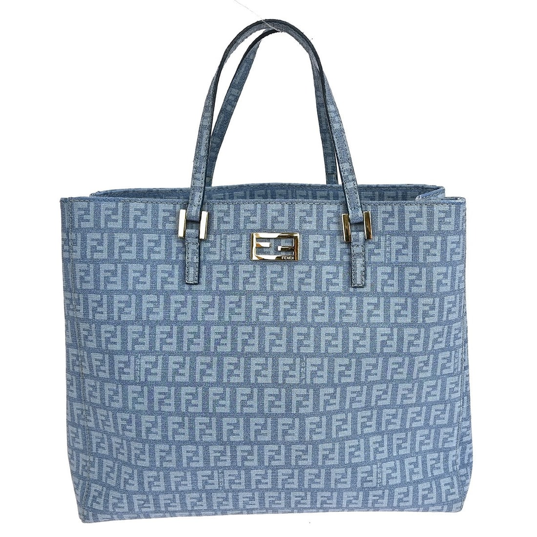 Fendi Blue Zucchino Handbag 2228.8BH133.Y61.098 Double Handles (1 of 11)