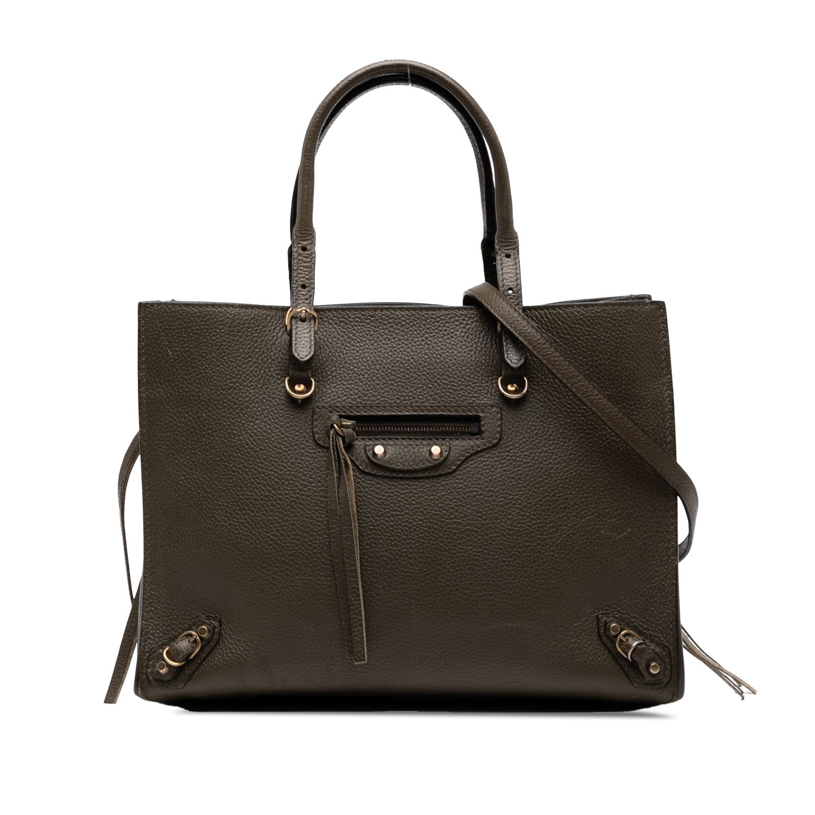 Balenciaga Veau Papier A6 Brown Zip Around Satchel (1 of 8)