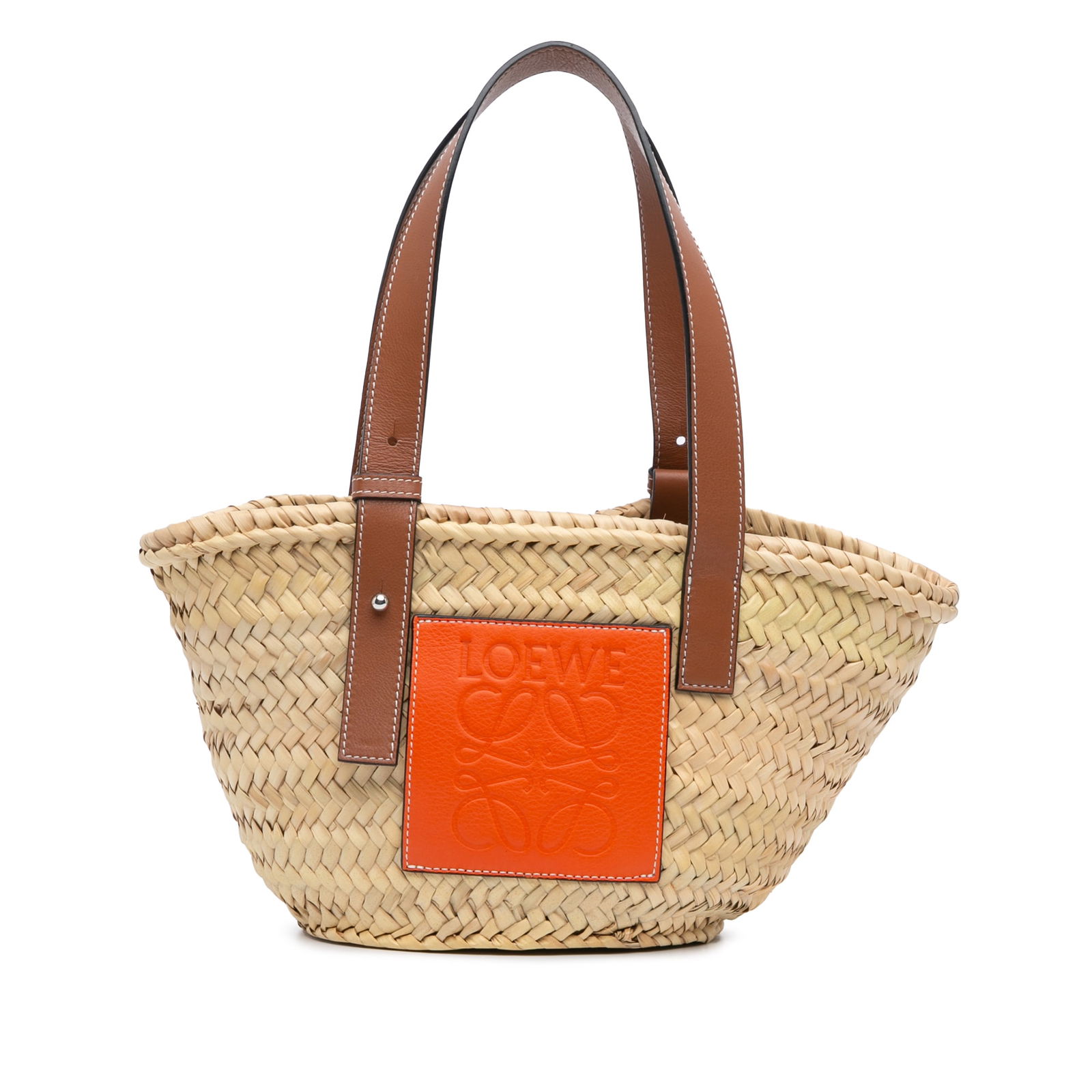 LOEWE Mini Raffia Basket Tote Brown Natural Material Bag (1 of 10)