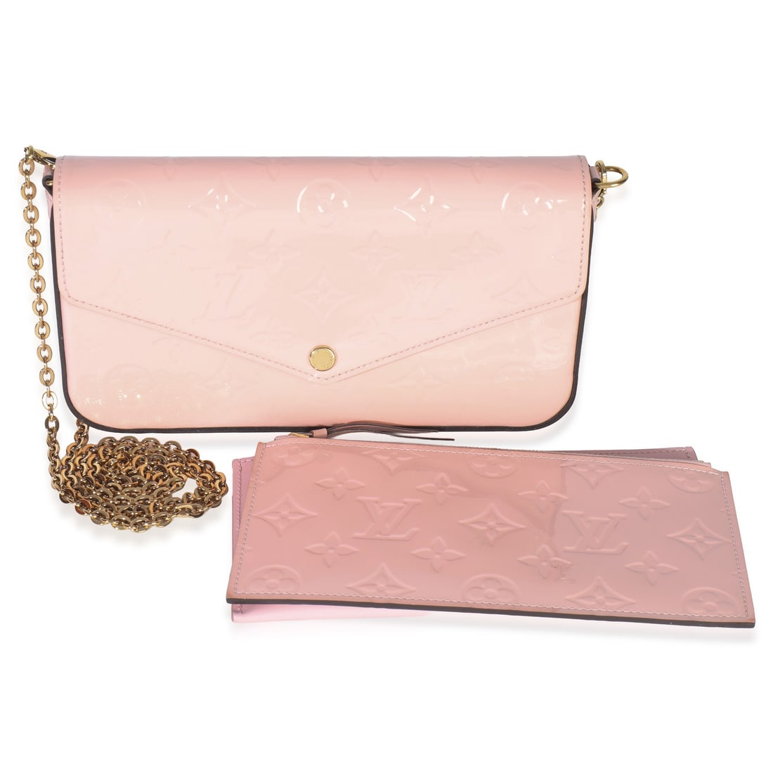 Felicie Pochette Pink Patent Leather Crossbody by Louis Vuitton with Dustbag (1 of 9)