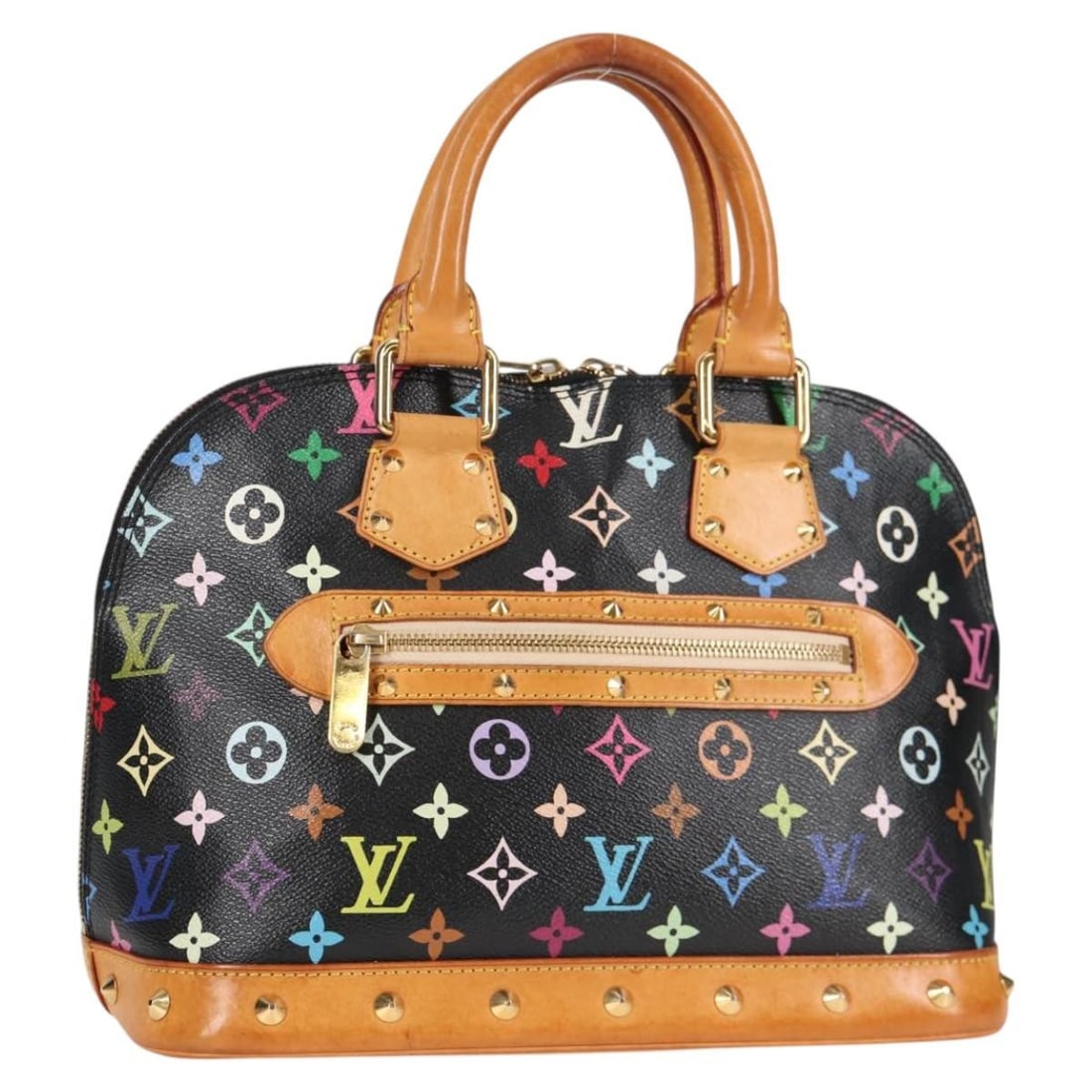 Louis Vuitton Monogram Multicolor Alma Hand Bag Black M92646 Made in France (1 of 18)