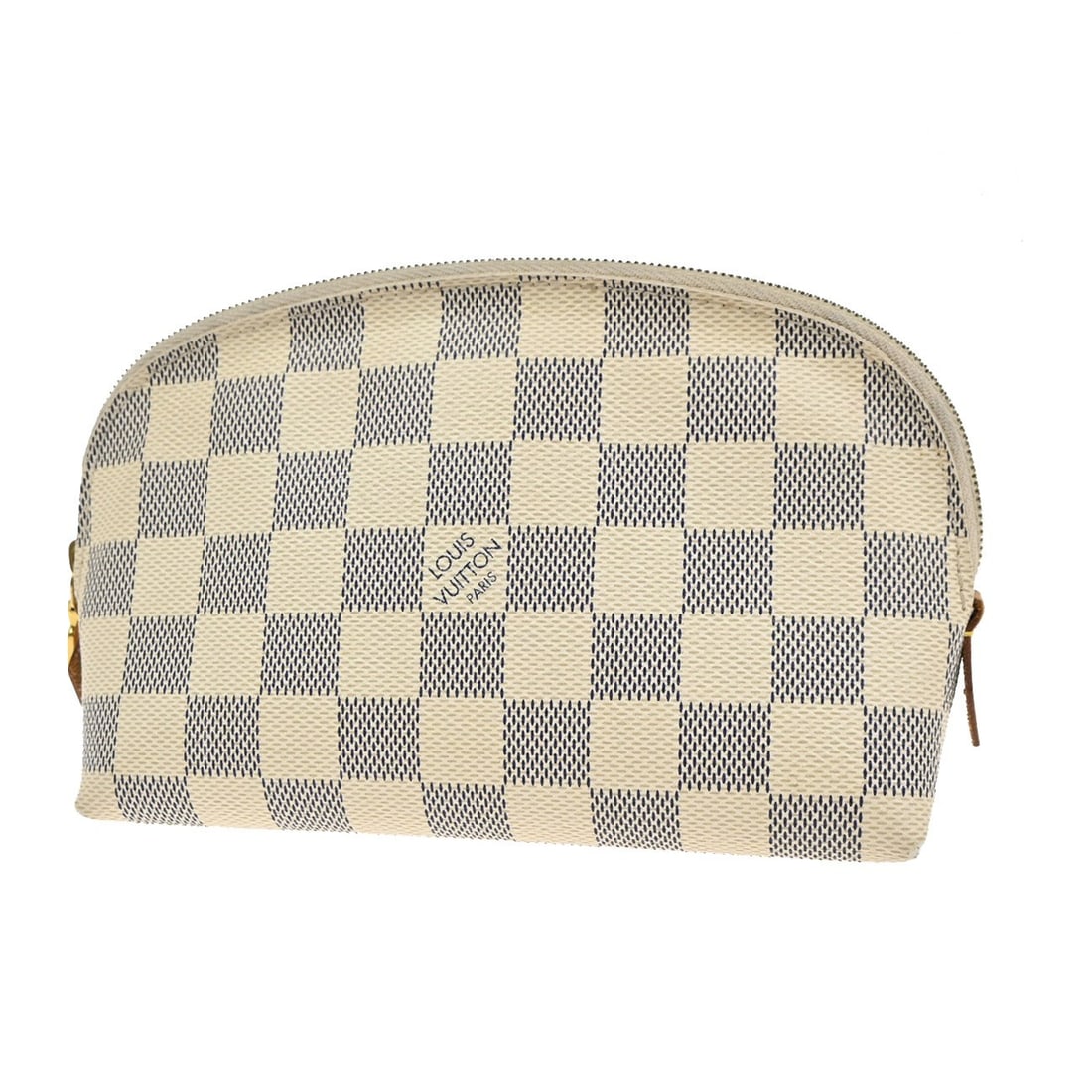White Cosmetic Pouch by Louis Vuitton for Women: White Cosmetic Pouch by Louis Vuitton for Women This Louis Vuitton cosmetic pouch is a pre-owned accessory designed for women. It features a white exterior and offers ample space for daily essentials.