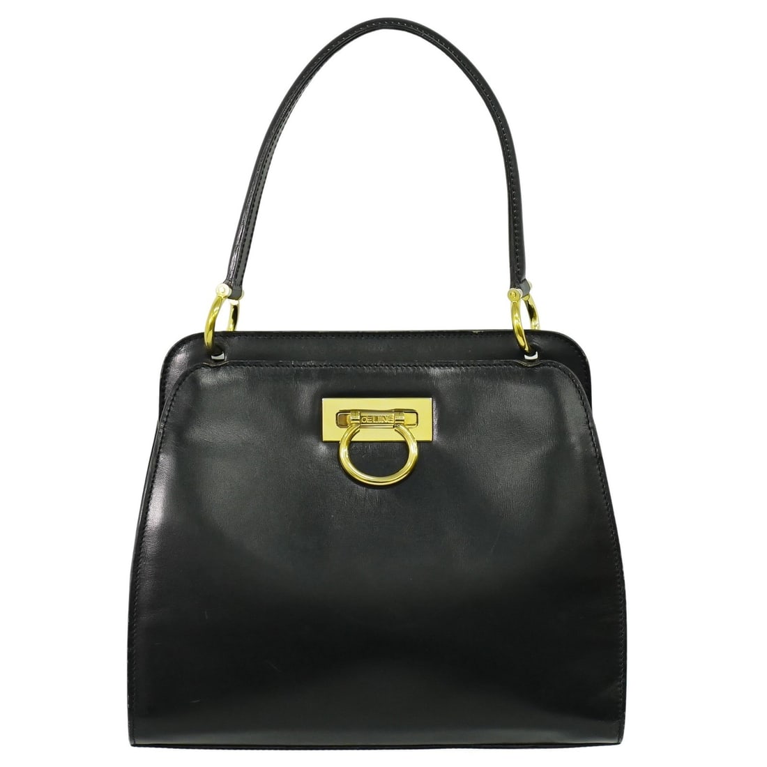 Black Celine Gancini Shoulder Bag with Top Handle (1 of 1)