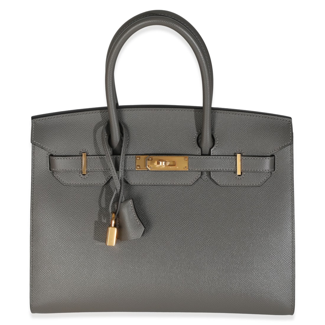 Hermes Sellier Birkin 30 Gray Leather Top Handle Bag GHW 2022 (1 of 9)