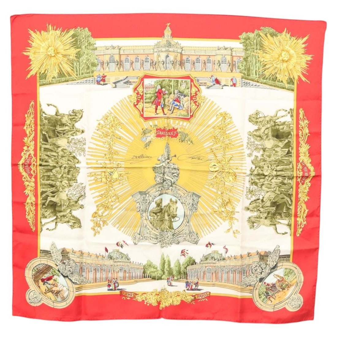 Red Carre 90 Silk Scarf by Hermes 90x90 (1 of 1)