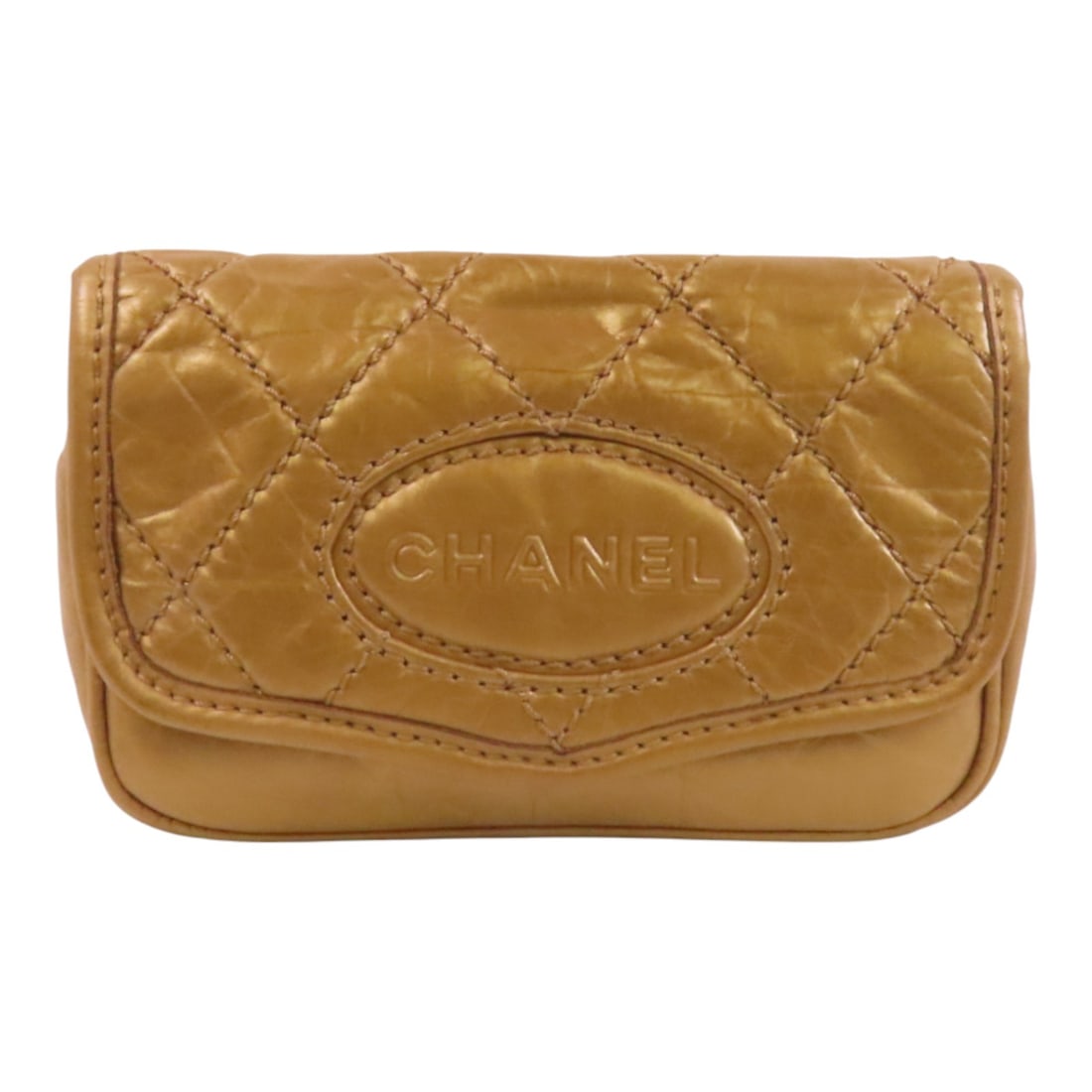 CHANEL Gold Calfskin Leather Waist Body Bag with SHW (1 of 18)