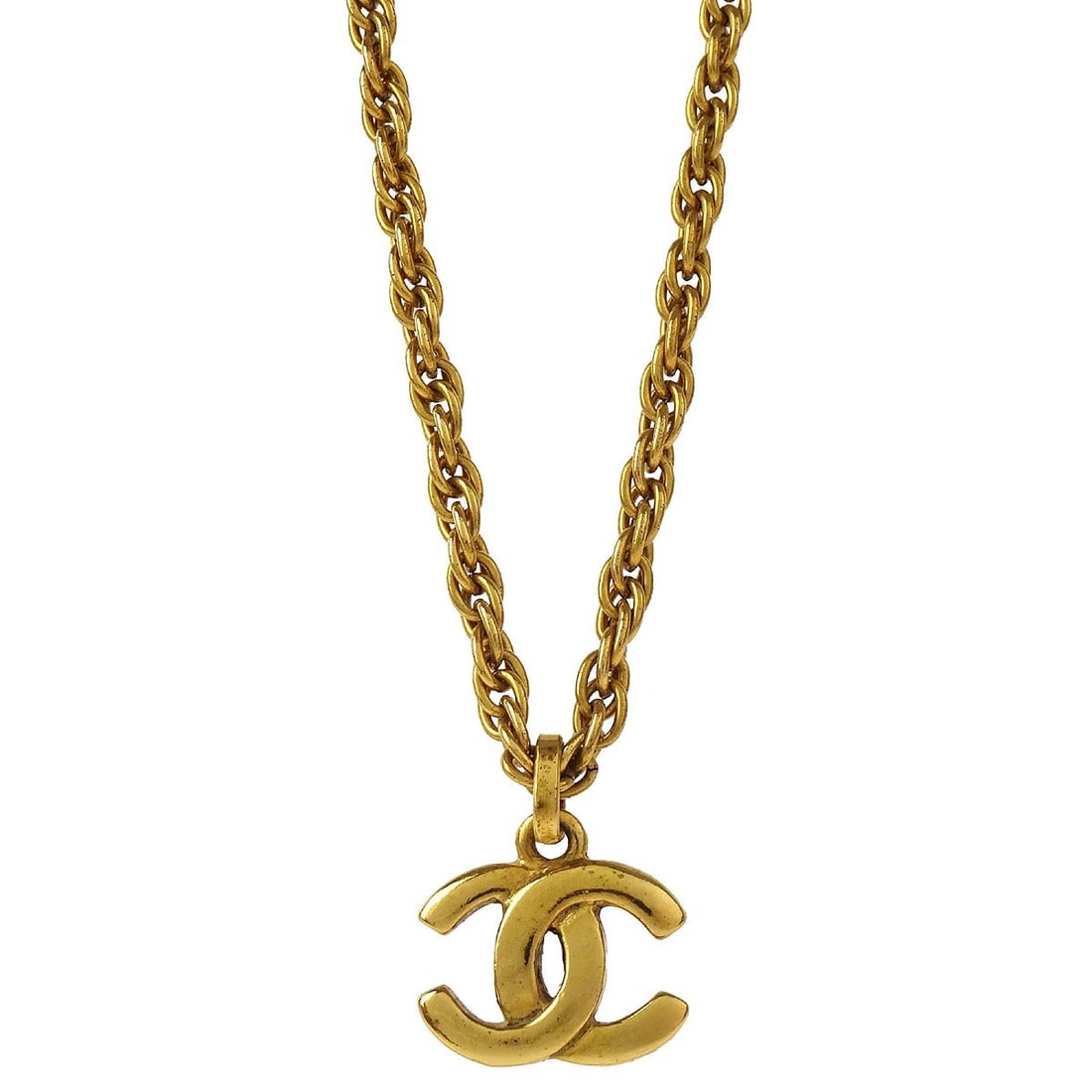 Chanel Gold Plated CC Chain Charm Pendant Necklace (1 of 4)