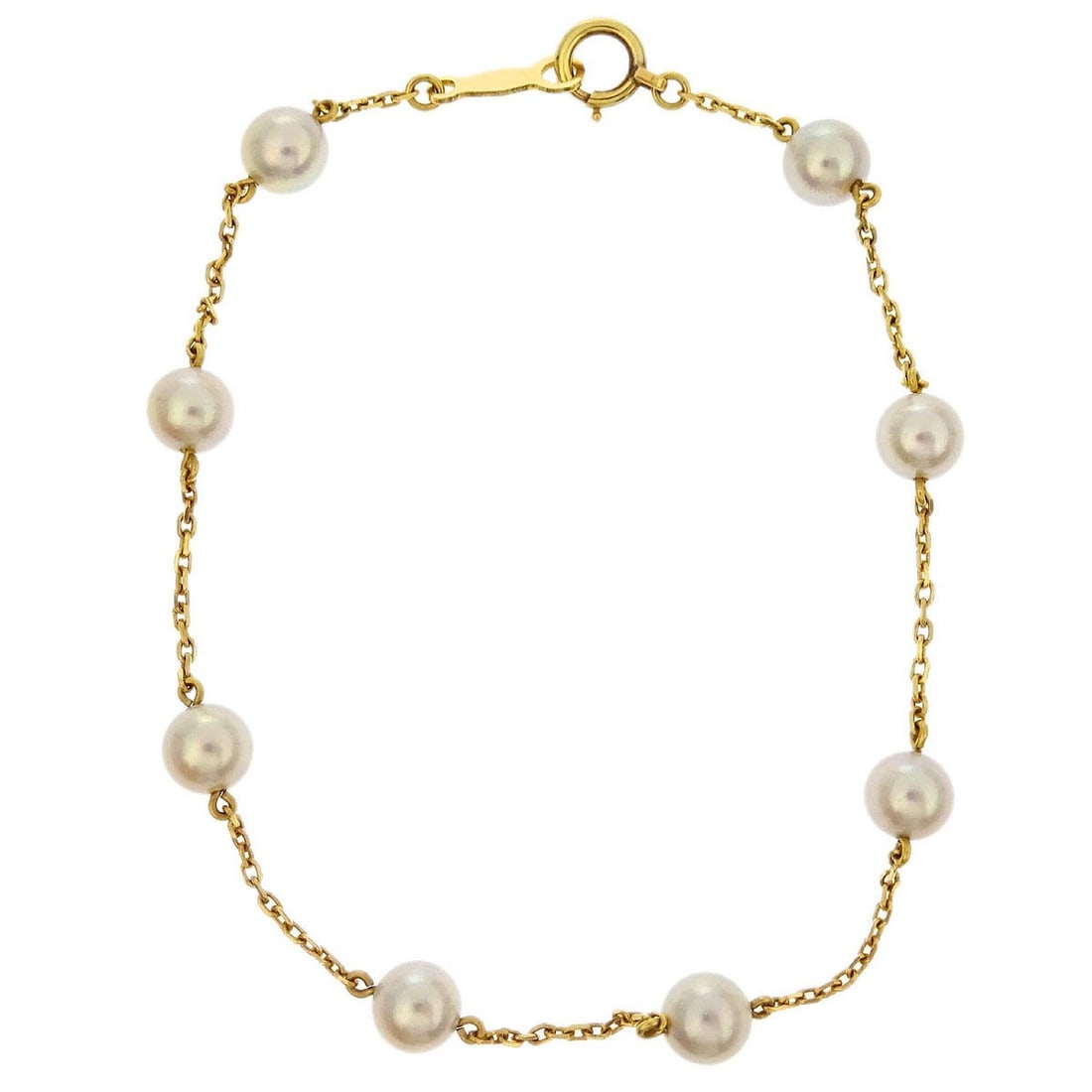 14K Gold Vintage Pearl Bracelet by Mikimoto Japan (1 of 4)