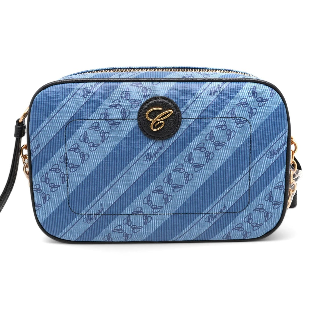 Chopard Happy Sport Blue Canvas Mini Crossbody Bag 95000-1115: Chopard Happy Sport Blue Canvas Mini Crossbody Bag 95000-1115 The Chopard Happy Sport Blue Canvas Camera Bag is a chic and compact handbag perfect for any occasion. Crafted from durable blue canvas, t