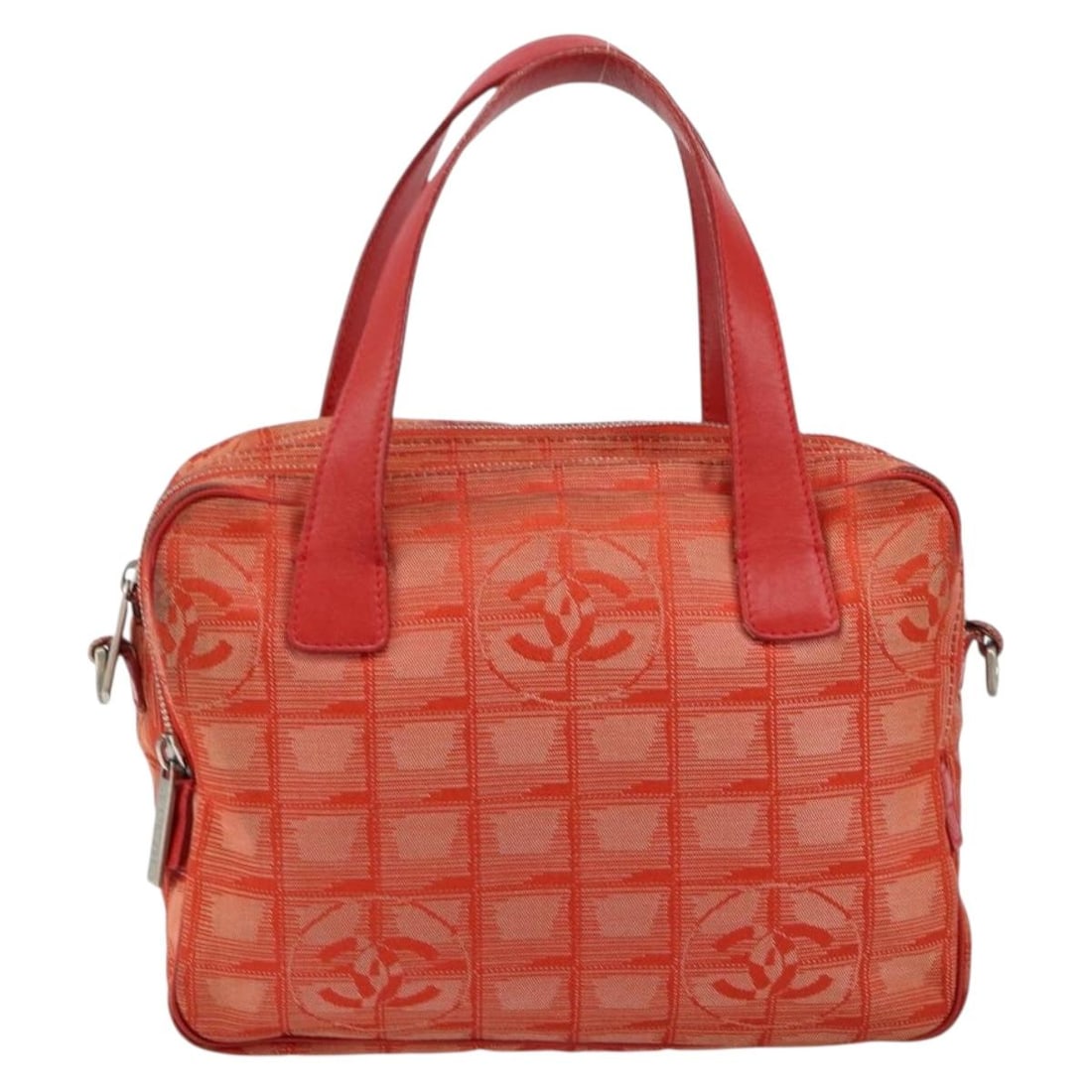 Red Chanel Convertible Travel Line Satchel Handbag (1 of 2)