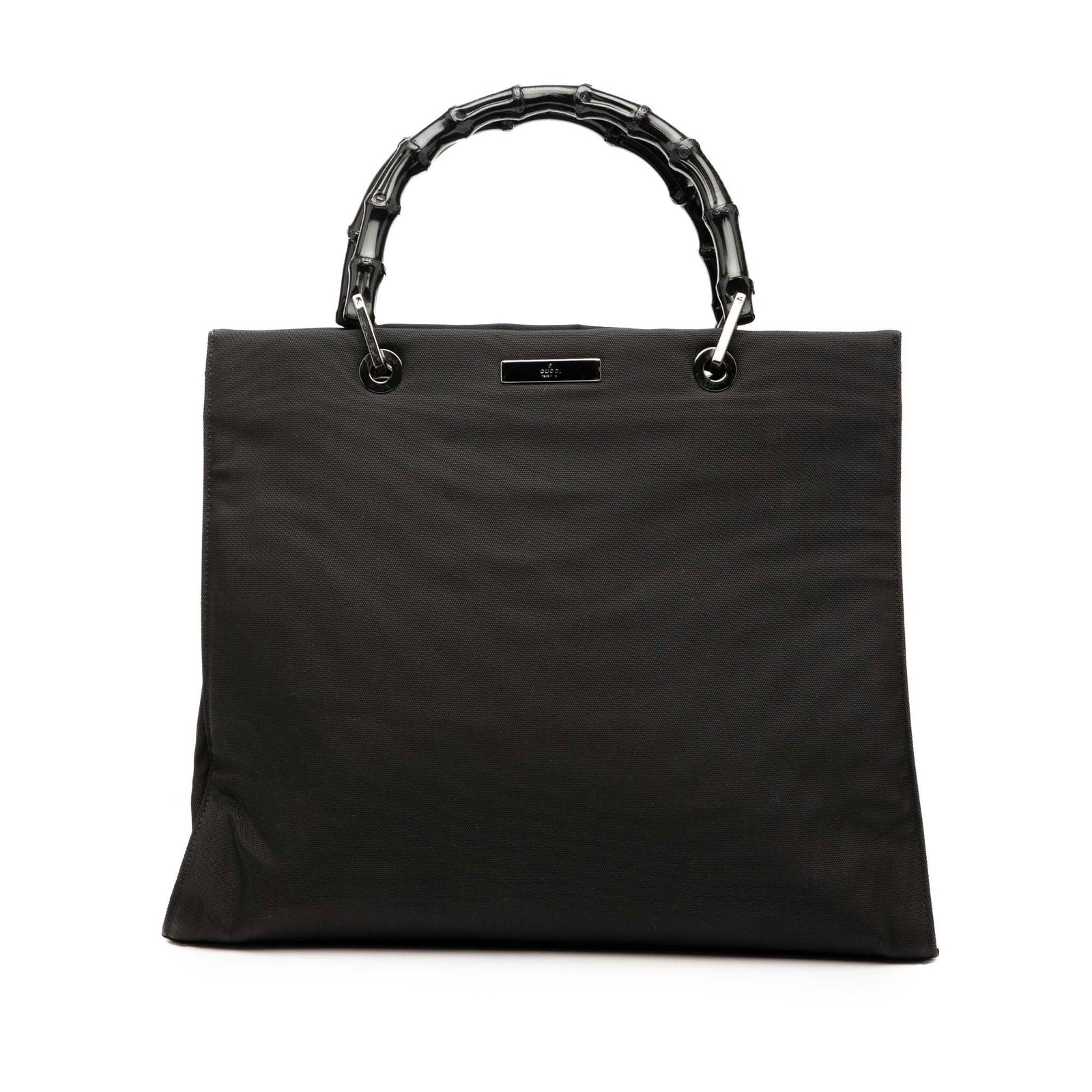 Gucci GG Canvas Bamboo Handbag Black Fabric Italy (1 of 7)