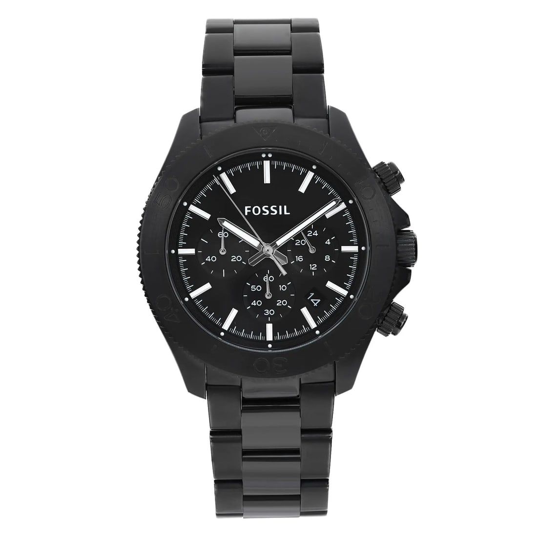 Fossil Retro Traveler 45mm Black Dial Quartz Chronograph Watch CH2895 (1 of 4)