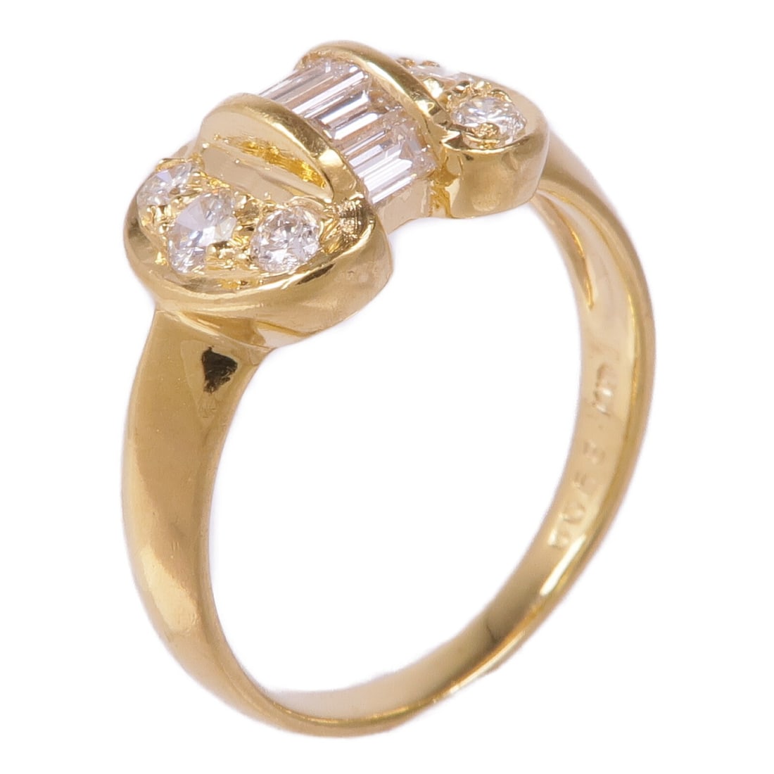 JEWELRY 18K Yellow Gold Diamond Ring Size 6.5 (1 of 8)