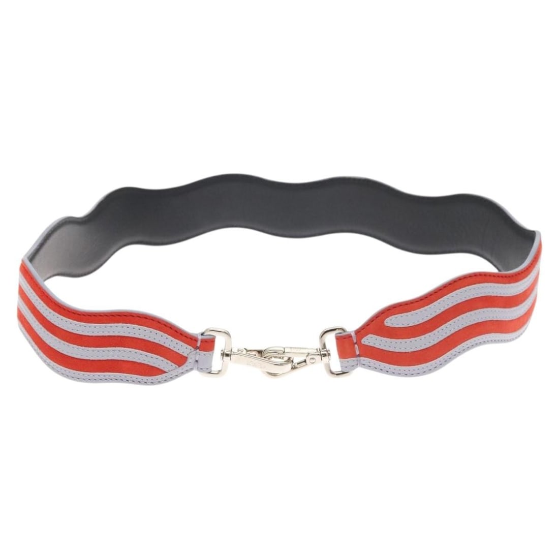 Orange Zig Zag Shoulder Strap by Fendi: Orange Zig Zag Shoulder Strap by Fendi This Fendi Zig Zag shoulder strap in orange is designed for female use and features a distinctive pattern. The item is a strap accessory and is in excellent cond