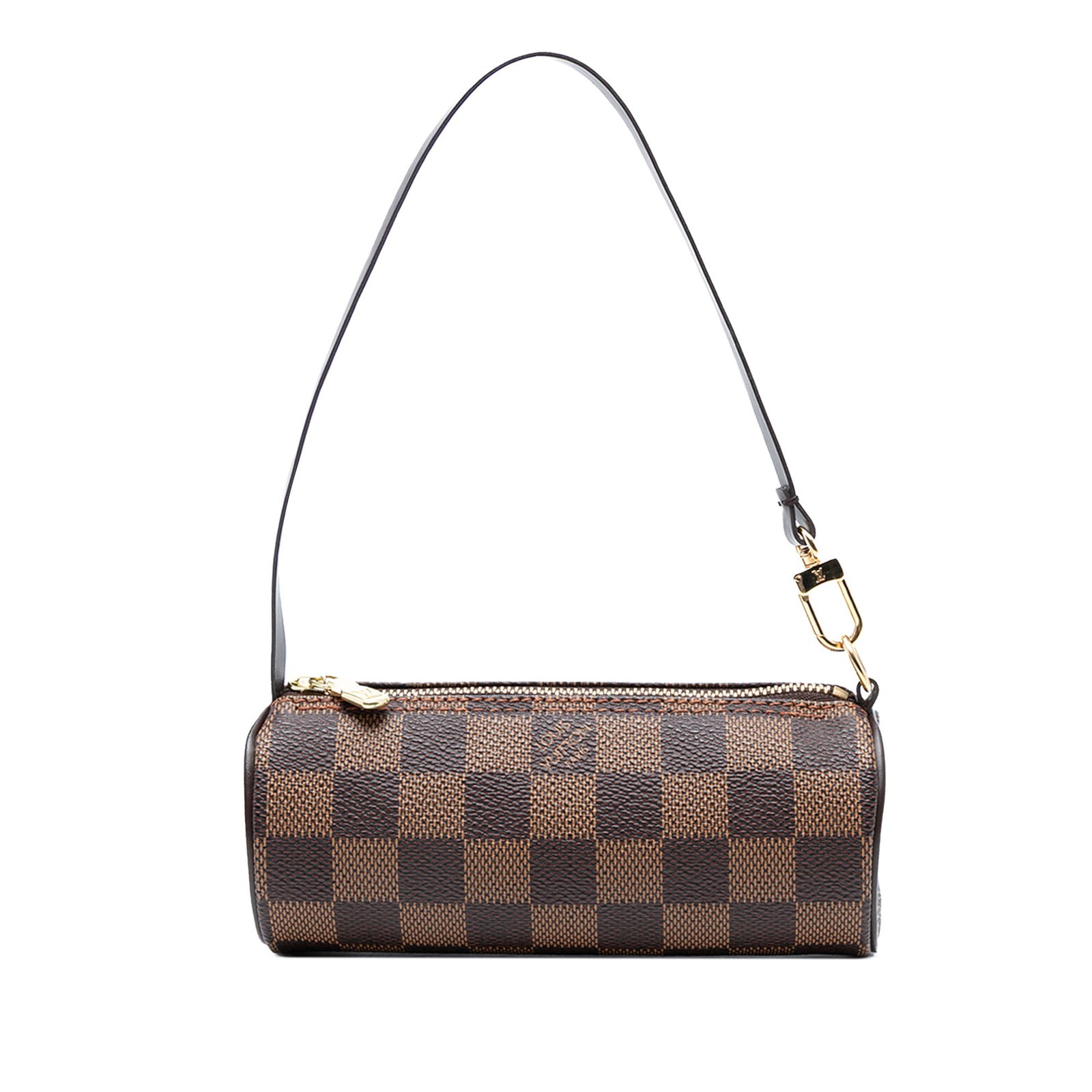 Louis Vuitton Damier Ebene Papillon Pochette Brown Fabric Bag: Louis Vuitton Damier Ebene Papillon Pochette Brown Fabric Bag The Louis Vuitton Damier Ebene Papillon Pochette is a stylish and practical bag featuring a damier ebene canvas body. It comes with a deta