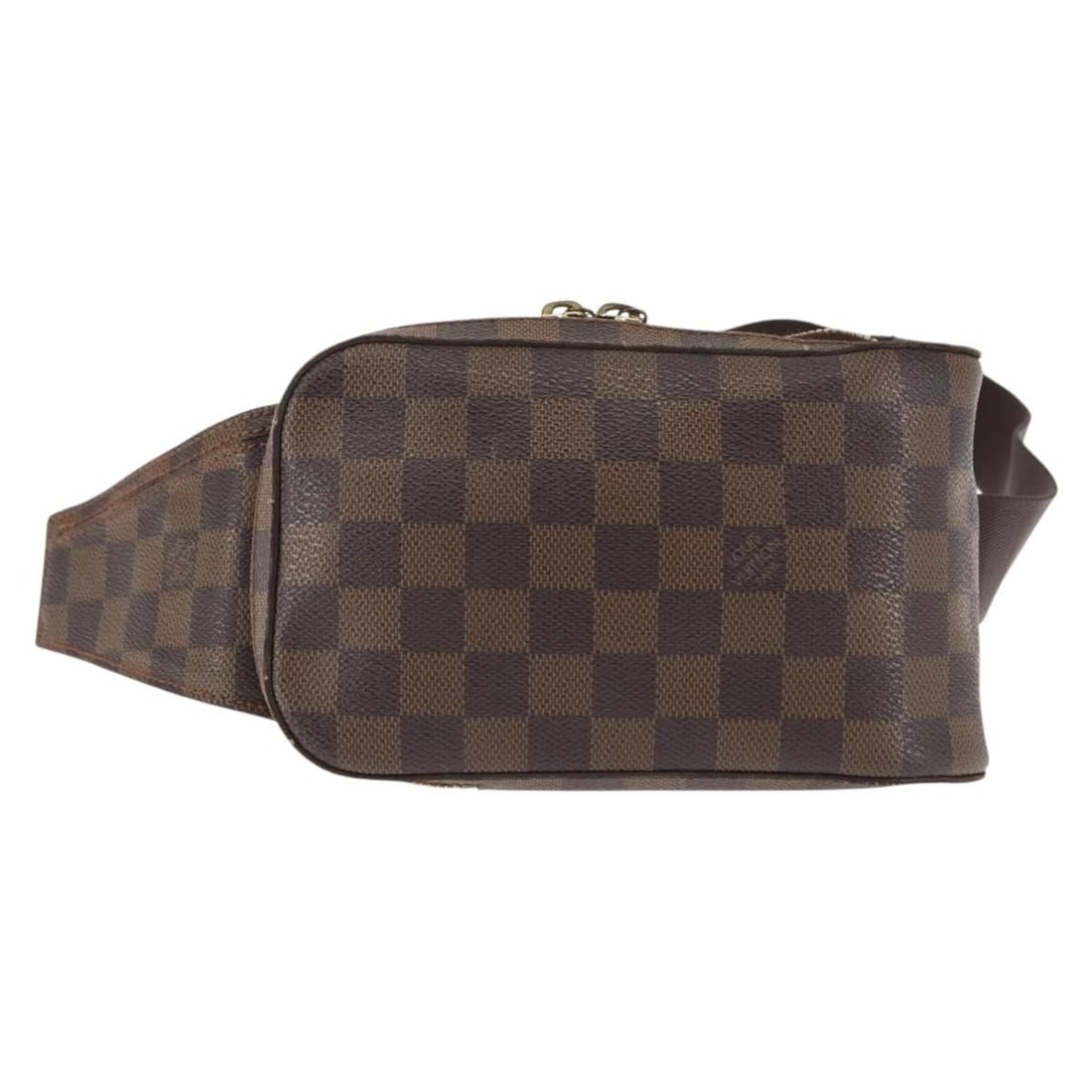 Geronimos Brown Waist Pouch by Louis Vuitton: Geronimos Brown Waist Pouch by Louis Vuitton This pre-owned Louis Vuitton Geronimos waist bag features a brown exterior and is designed for female use. The bag is in good condition with signs of wear,