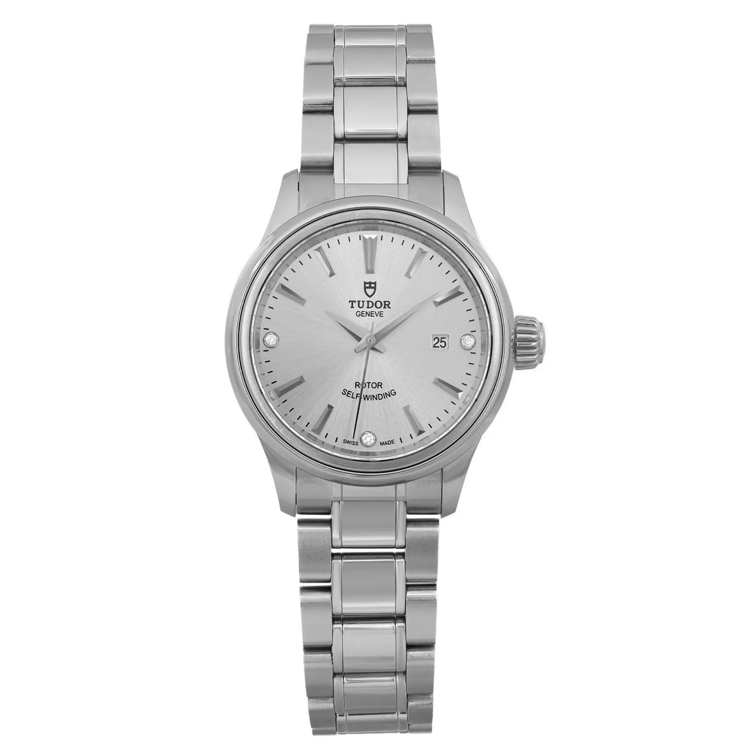 TUDOR Ladies 28mm Stainless Steel Diamond Dial Casual Watch 12100-0003 (1 of 7)