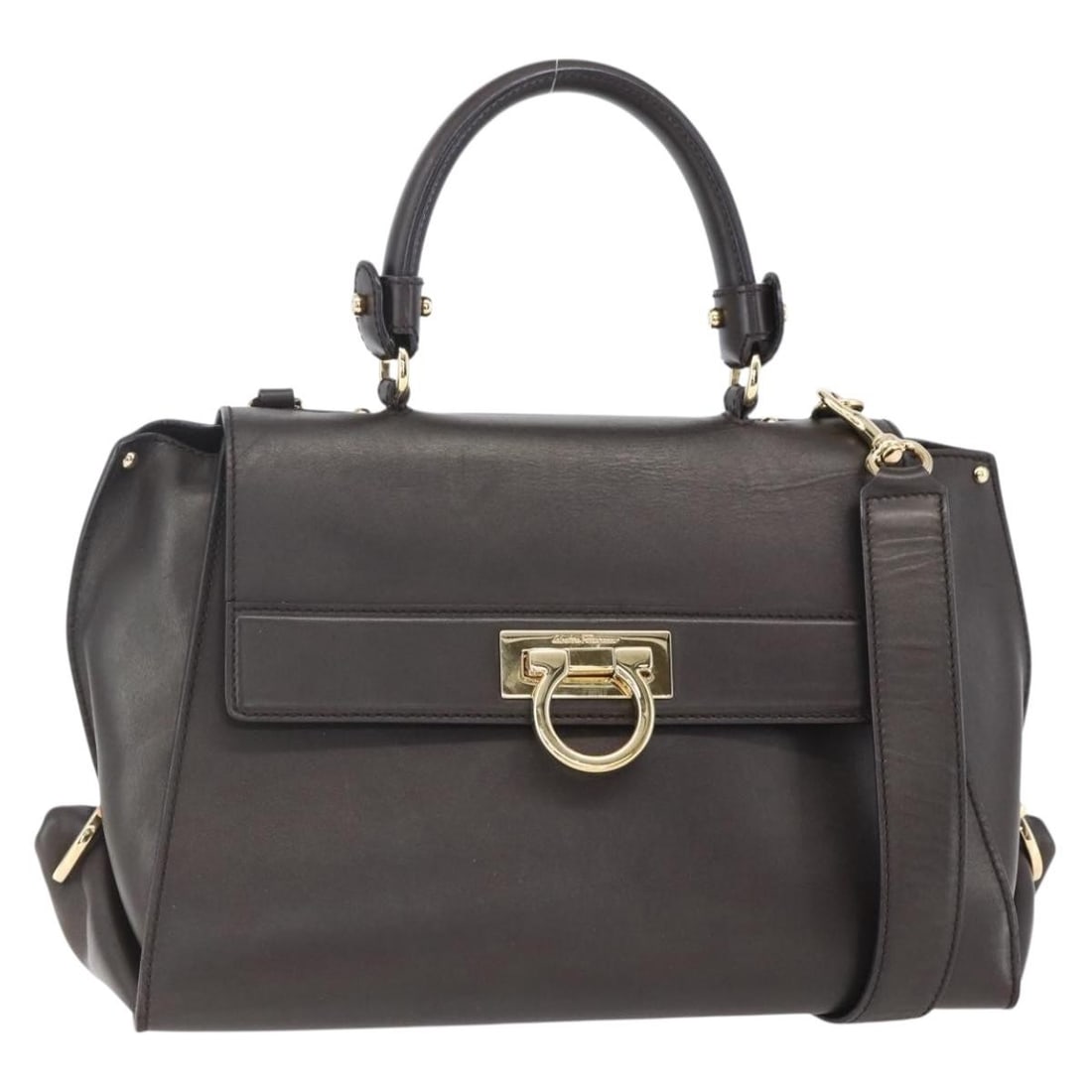 Sofia Handbag by Salvatore Ferragamo in Brown Leather (1 of 1)