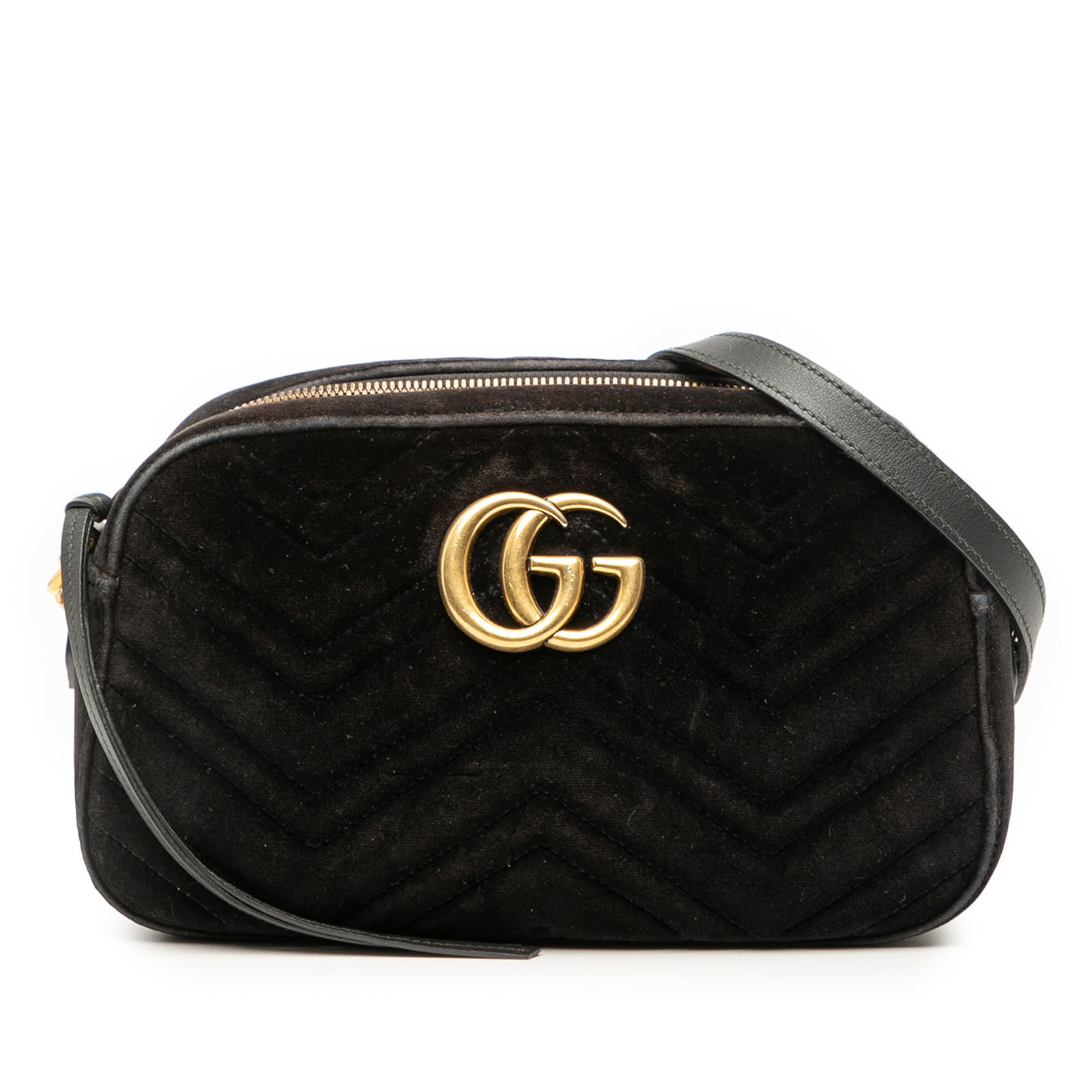 Gucci Small GG Marmont Velvet Crossbody Bag Black: Gucci Small GG Marmont Velvet Crossbody Bag Black Elevate your accessory game with the Gucci Small GG Marmont Matelasse Velvet Crossbody. This stylish bag showcases a luxurious black velvet body compl