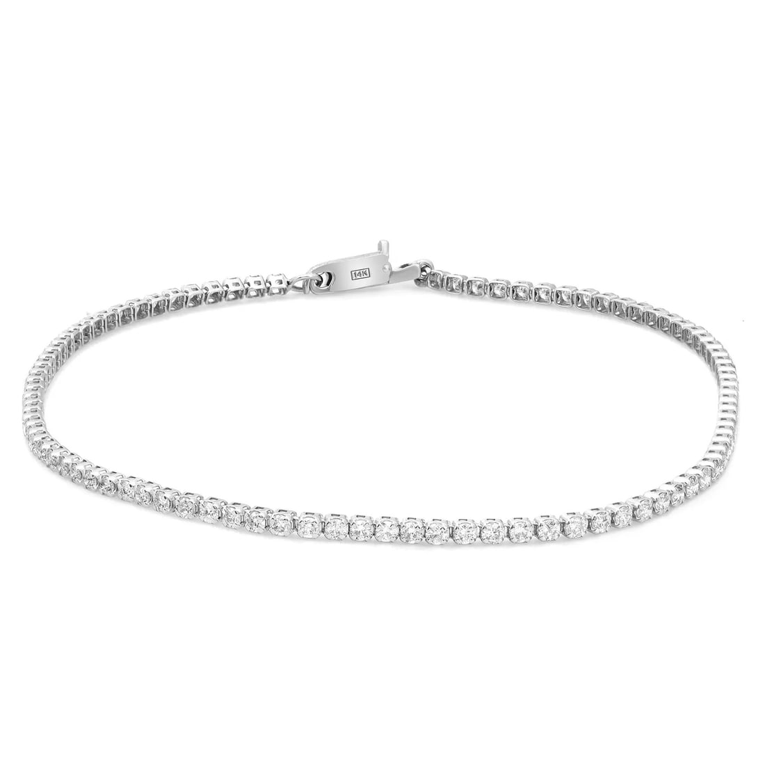 Rachel Koen 14K White Gold Diamond Tennis Bracelet 1.02ct Prong Set 7in (1 of 7)