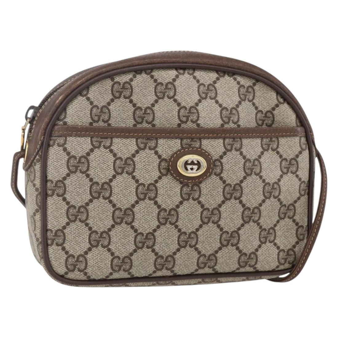 GUCCI GG Supreme Beige Gold Shoulder Bag PVC 116 02 607 Authentic: GUCCI GG Supreme Beige Gold Shoulder Bag PVC 116 02 607 Authentic Elevate your style with this authentic GUCCI GG Supreme Shoulder Bag, crafted in Italy. This chic shoulder bag features a sophisticate