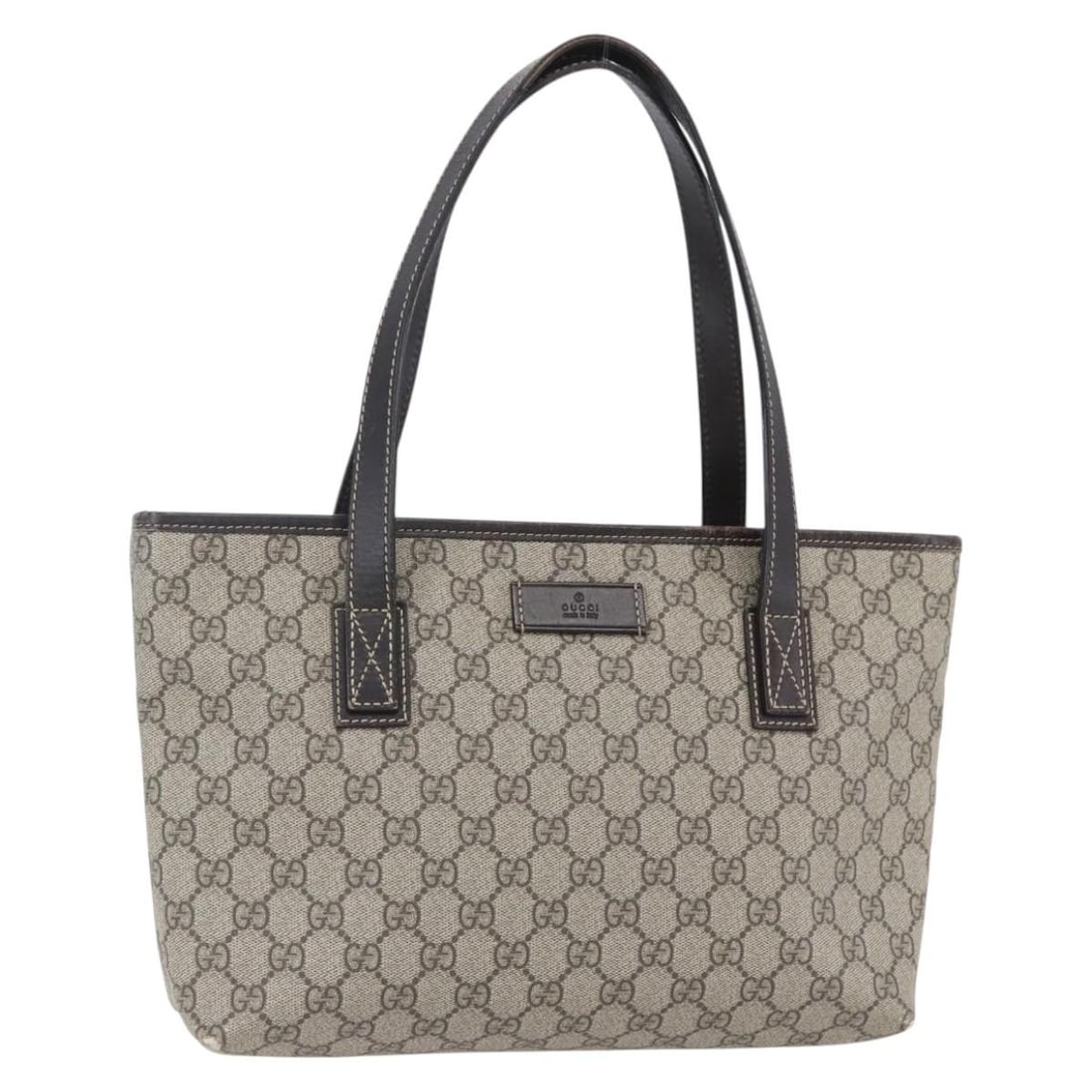 Gucci Plus Beige Canvas Tote Bag with Leather Trim (1 of 1)