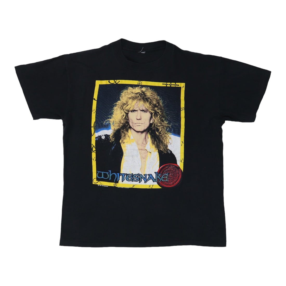 1990 Whitesnake David Coverdale Vintage Tour Shirt Black Cotton: 1990 Whitesnake David Coverdale Vintage Tour Shirt Black Cotton Step back in time with this original vintage 1990 Whitesnake David Coverdale Tour Shirt. This authentic piece, not a modern reproduction