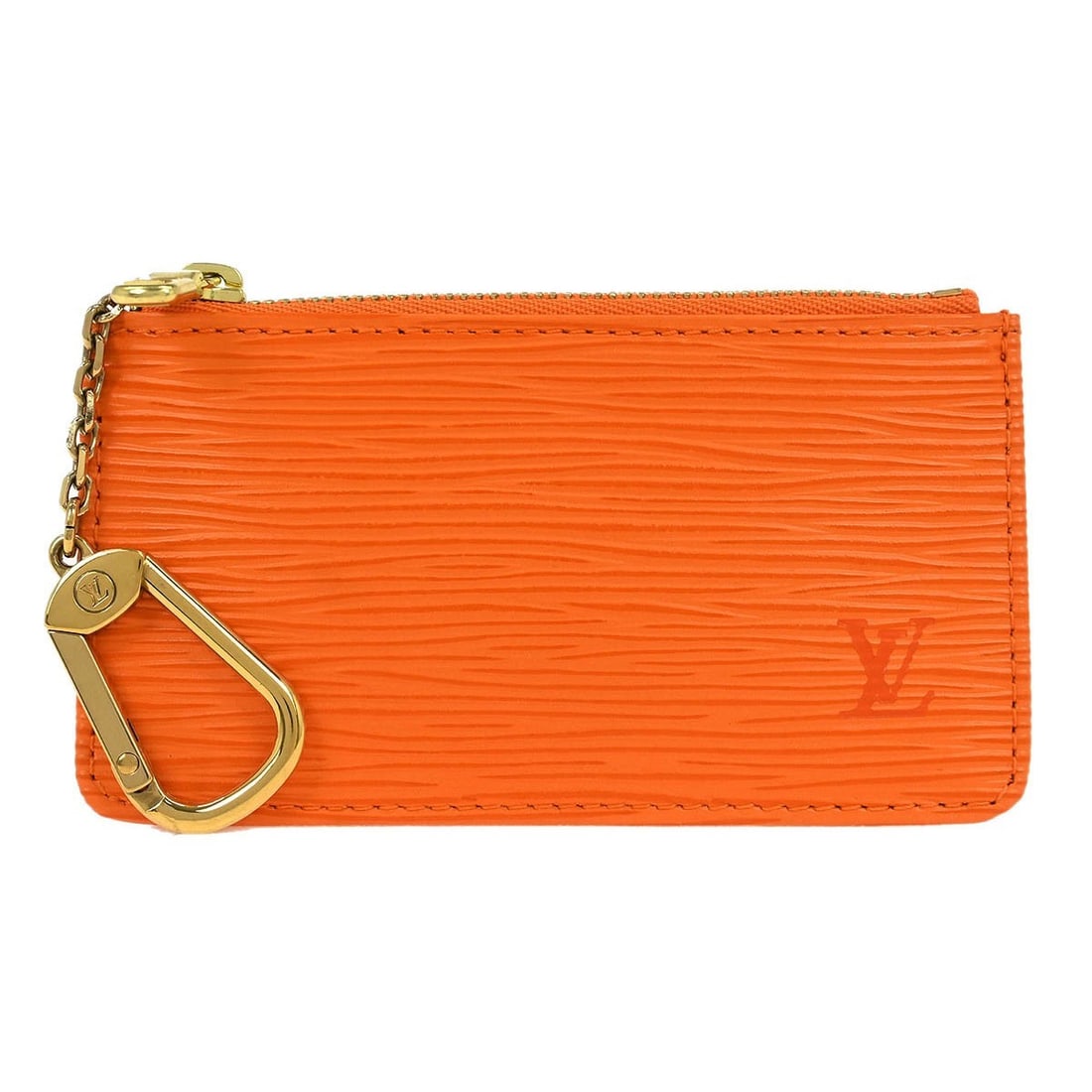 Louis Vuitton Orange Epi Leather Pochette Cles Coin Purse M6380H (1 of 7)
