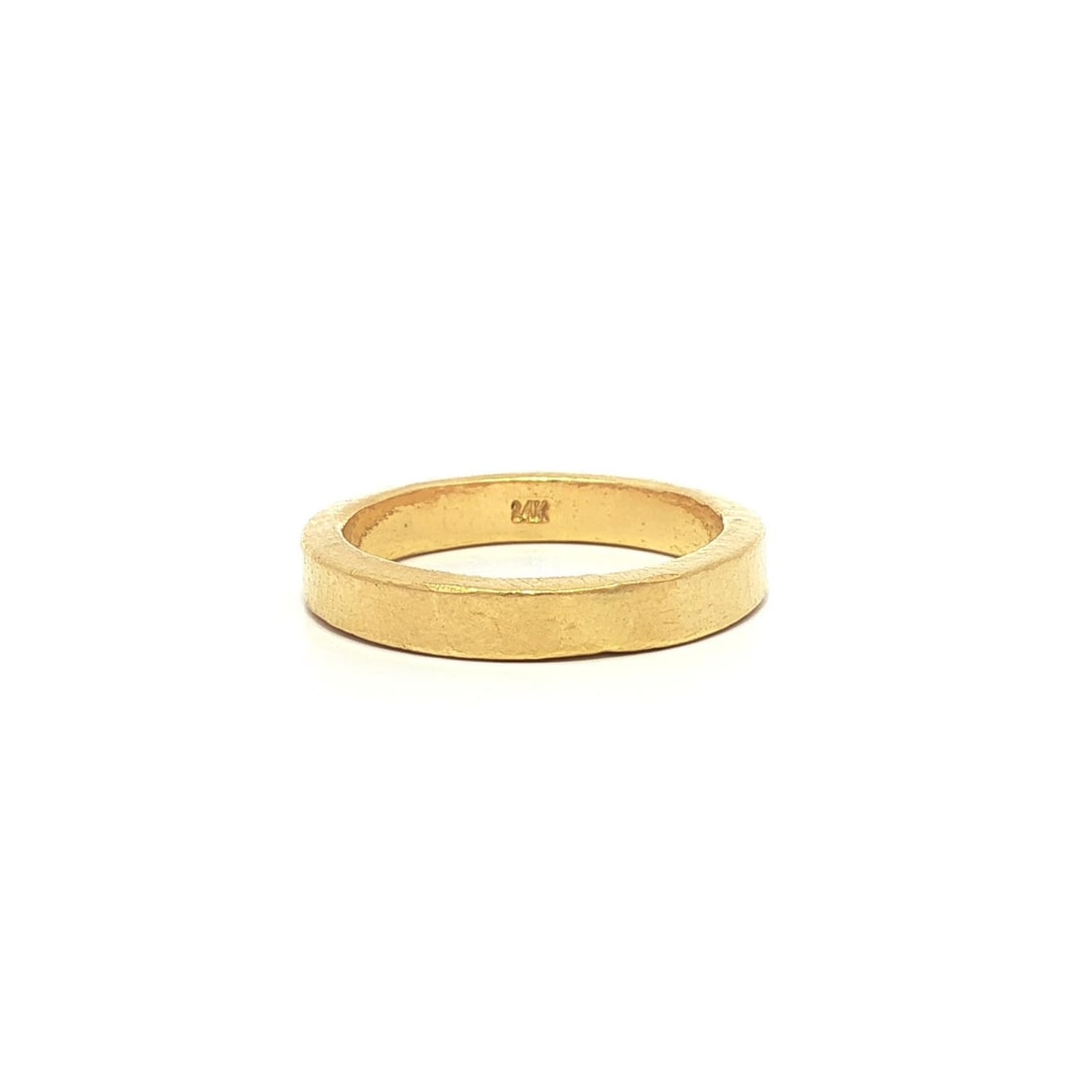Solid 24k Yellow Gold 3.3mm Stackable Band Ring Size 5.5 (1 of 3)