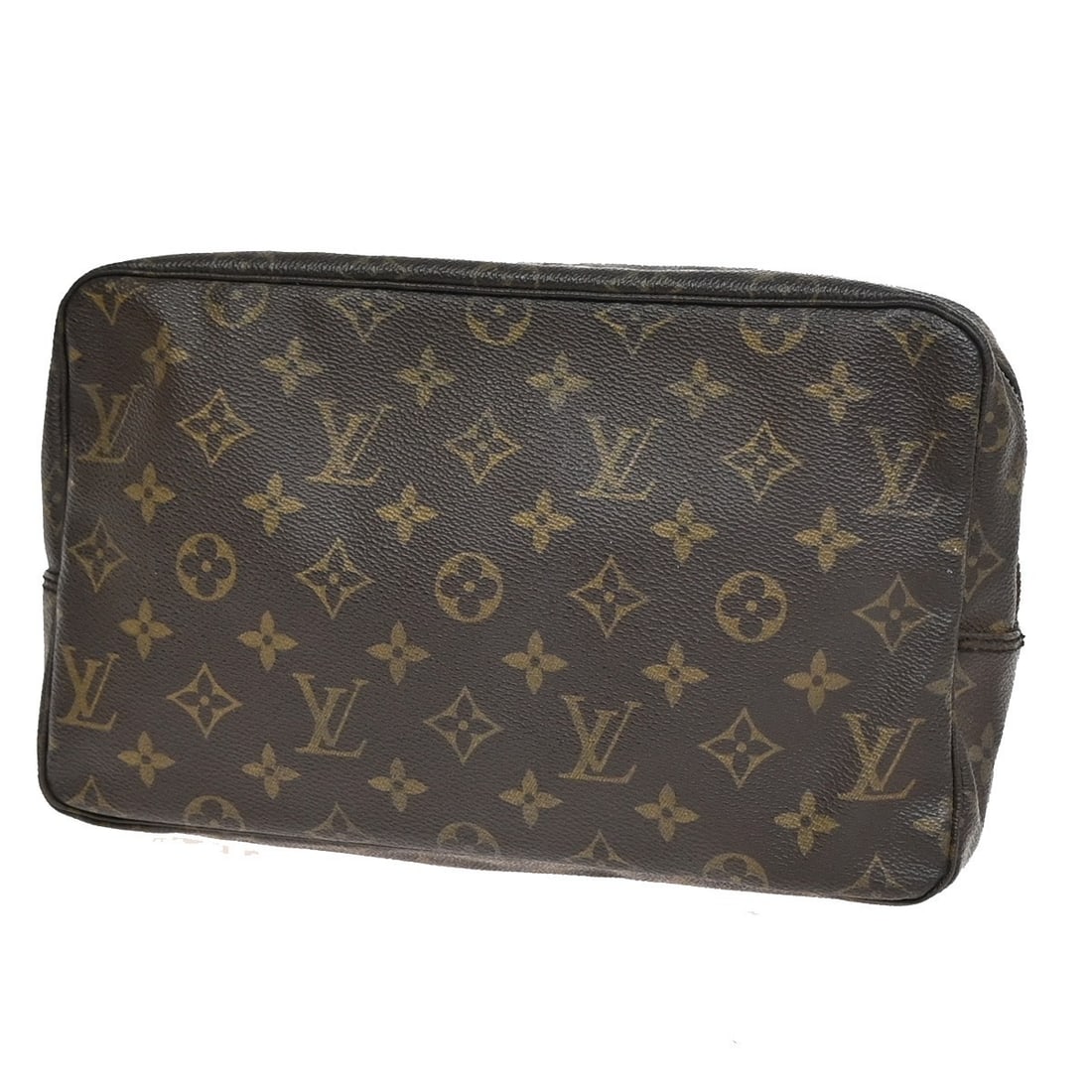 Louis Vuitton Trousse Toilette Brown Clutch and Pouch Accessory: Louis Vuitton Trousse Toilette Brown Clutch and Pouch Accessory This Louis Vuitton Trousse Toilette features a brown exterior and is designed as a clutch and pouch for female use. The item is in very