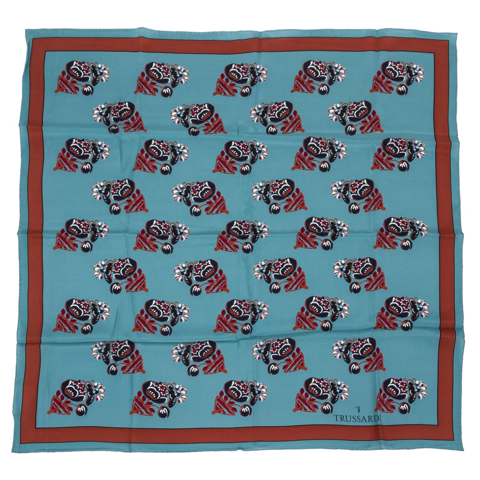 Trussardi Avio Brown Silk Twill Scarf New 35x35 in Italy: Trussardi Avio Brown Silk Twill Scarf New 35x35 in Italy Elevate your accessory collection with this exquisite Trussardi scarf, crafted from luxurious silk twill. This brand new scarf features a sophi
