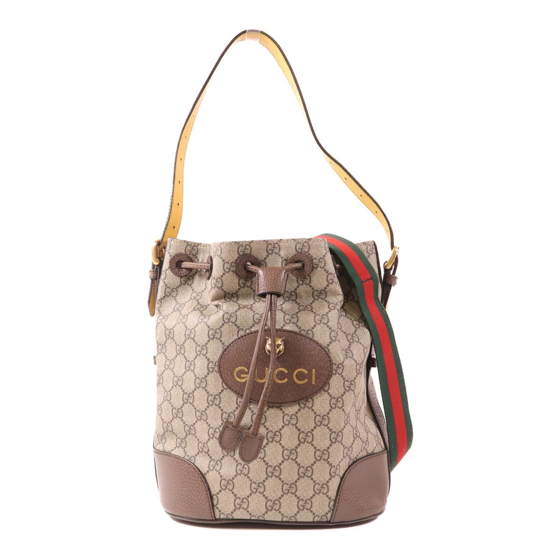 GUCCI GG GHW 2-Way Shoulder Bag Brown PVC Coated Canvas: GUCCI GG GHW 2-Way Shoulder Bag Brown PVC Coated Canvas Elevate your accessory collection with this GUCCI GG GHW Shoulder Bag. This versatile 2-way shoulder bag features a stylish brown PVC coated can