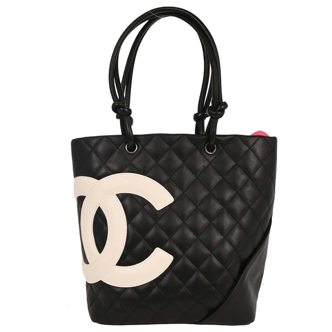 Cambon Ligne Quilted Black Calfskin Tote by Chanel: Cambon Ligne Quilted Black Calfskin Tote by Chanel This Chanel Cambon Ligne tote handbag is crafted from black calfskin leather with a quilted matelasse pattern and features silver-tone hardware. Desi