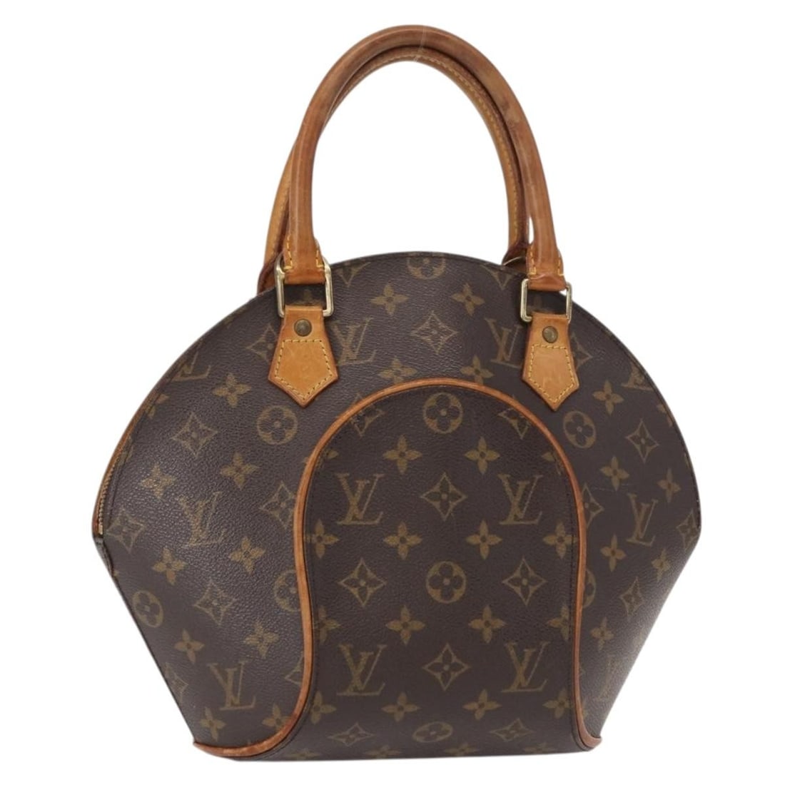 Ellipse PM handbag in brown monogram canvas by Louis Vuitton: Ellipse PM handbag in brown monogram canvas by Louis Vuitton This pre-owned Louis Vuitton Monogram Ellipse PM handbag features the iconic monogram canvas in brown with leather trim and handles. The ba