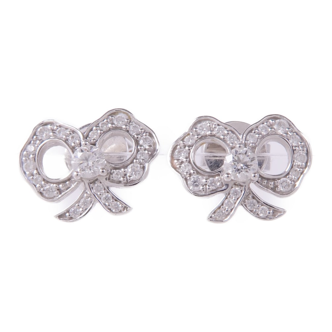 JEWELRY Diamond Pierced Earrings in 18K White Gold (1 of 8)