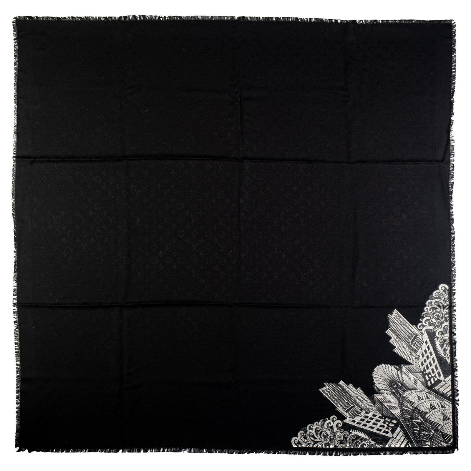 Louis Vuitton New York Limited Edition Silk Wool Shawl (1 of 7)