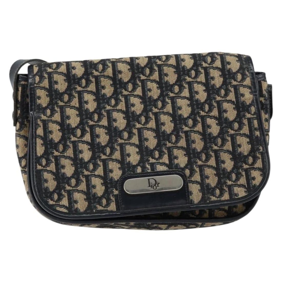 Vintage Dior Trotter Canvas Navy Shoulder Purse (1 of 2)