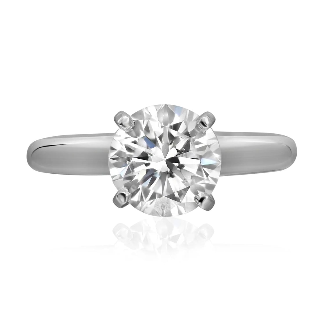 Rachel Koen 14K White Gold Engagement Ring 1.90ct Lab Grown Diamond: Rachel Koen 14K White Gold Engagement Ring 1.90ct Lab Grown Diamond Celebrate your love with this exquisite engagement ring, featuring a stunning round brilliant cut lab-grown diamond securely held in