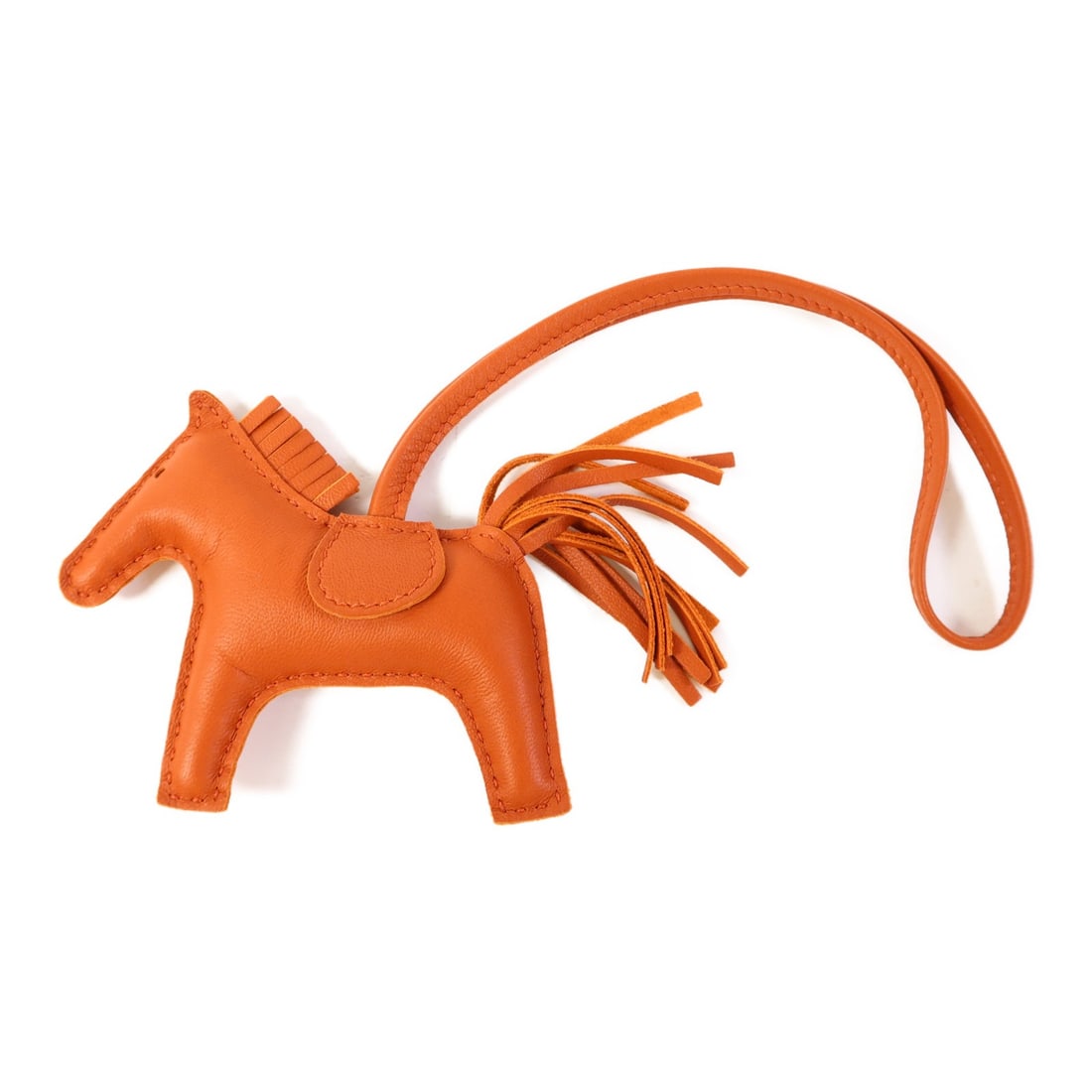 HERMES Rodeo PM Charm in Orange Lambskin Leather (1 of 11)