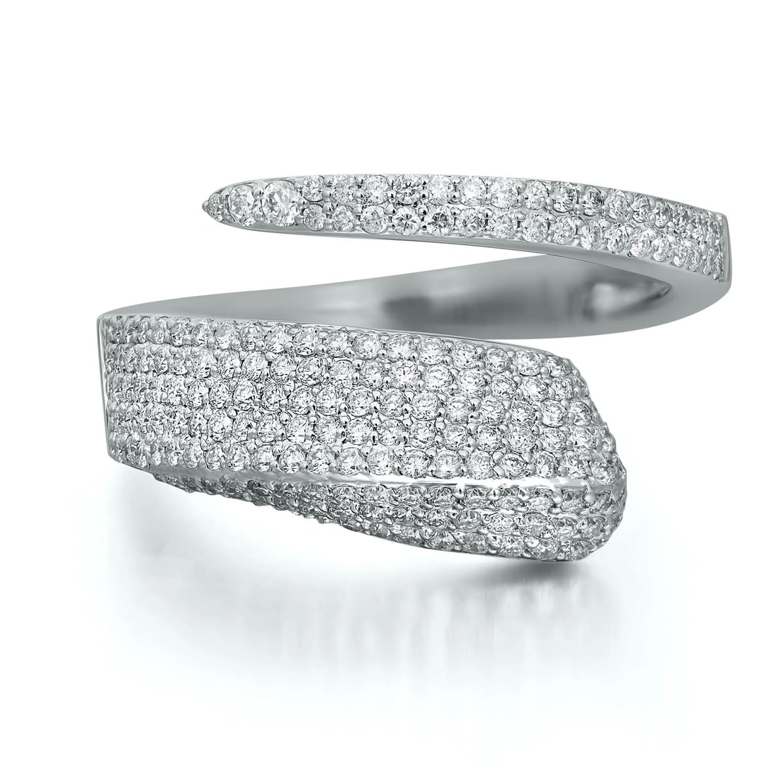 Rachel Koen 18K White Gold Spiral Diamond Ring 0.71 Carats (1 of 5)