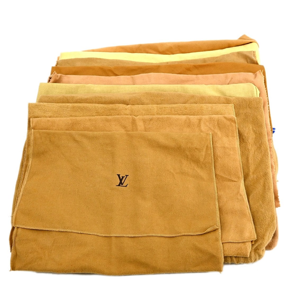 Louis Vuitton Authentic Dust Bag Set of 10 Brown Beige Cotton: Louis Vuitton Authentic Dust Bag Set of 10 Brown Beige Cotton This authentic Louis Vuitton dust bag set includes 10 pieces, crafted from 100% cotton in a classic brown and beige color scheme. The exte