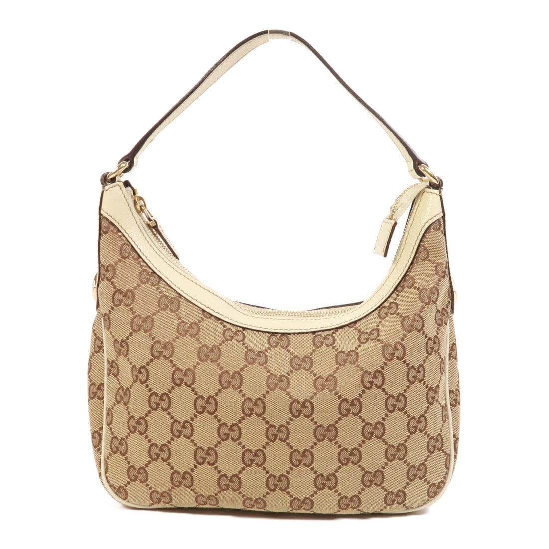 Gucci GG Brown Canvas Shoulder Bag with Gold Hardware Model 154395 (1 of 17)