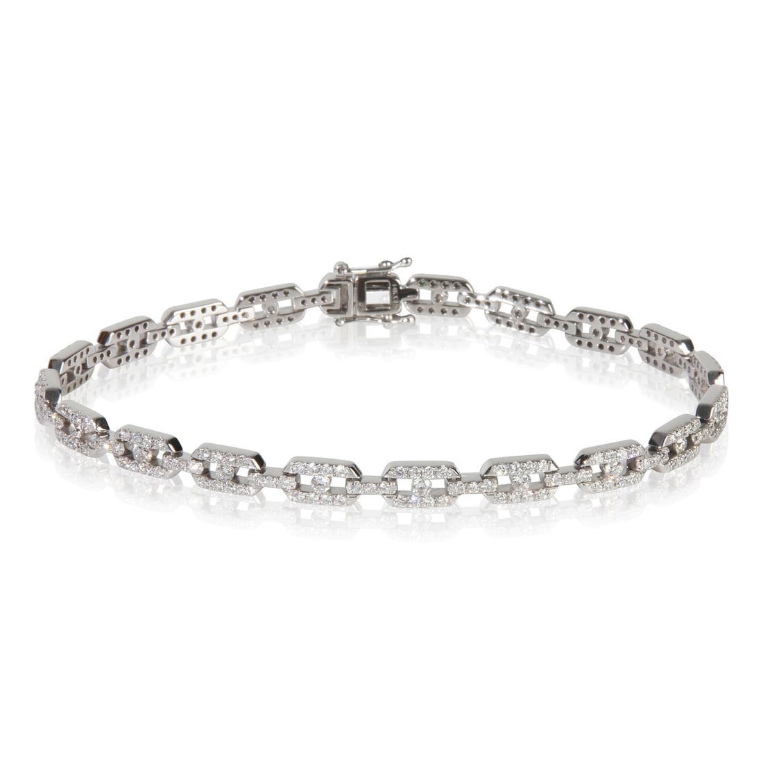 14K White Gold Diamond Bracelet 1.88 Cts SI1 Women's Jewelry (1 of 4)