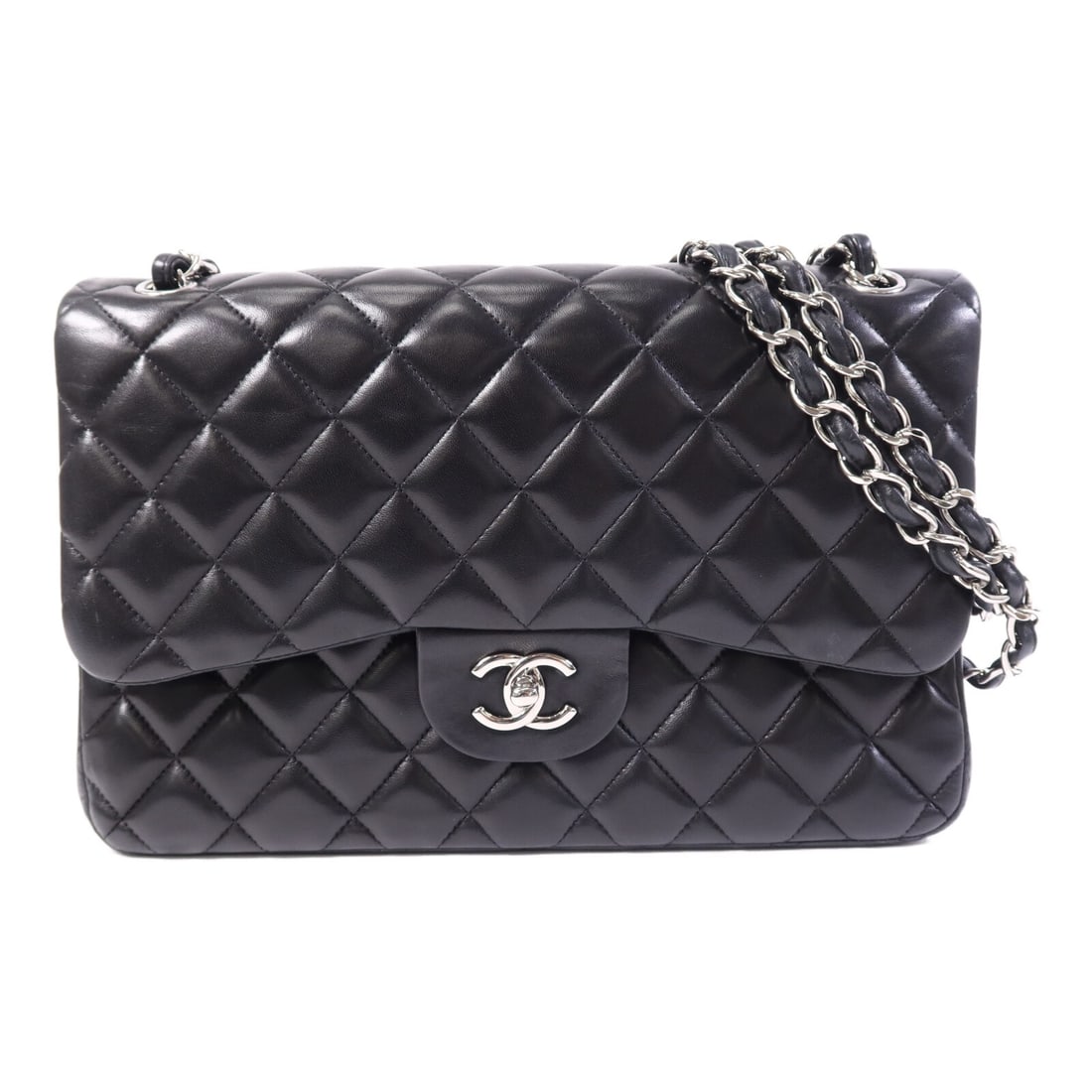 Black Lambskin Large Classic SHW Shoulder Bag by Chanel A58600 (1 of 18)